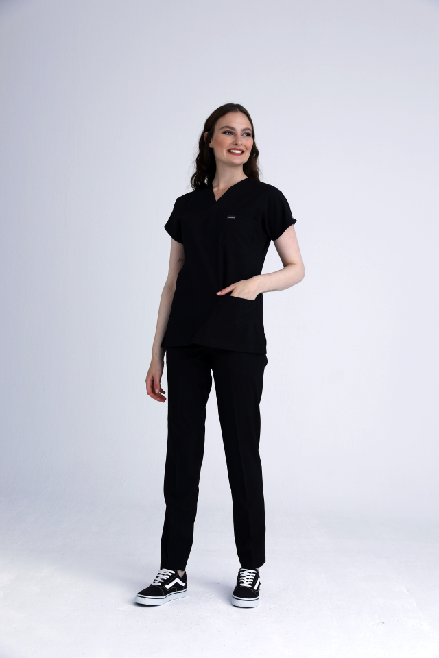 Scrubs | Siyah | Alt & Üst Üniforma Takımı | Balform