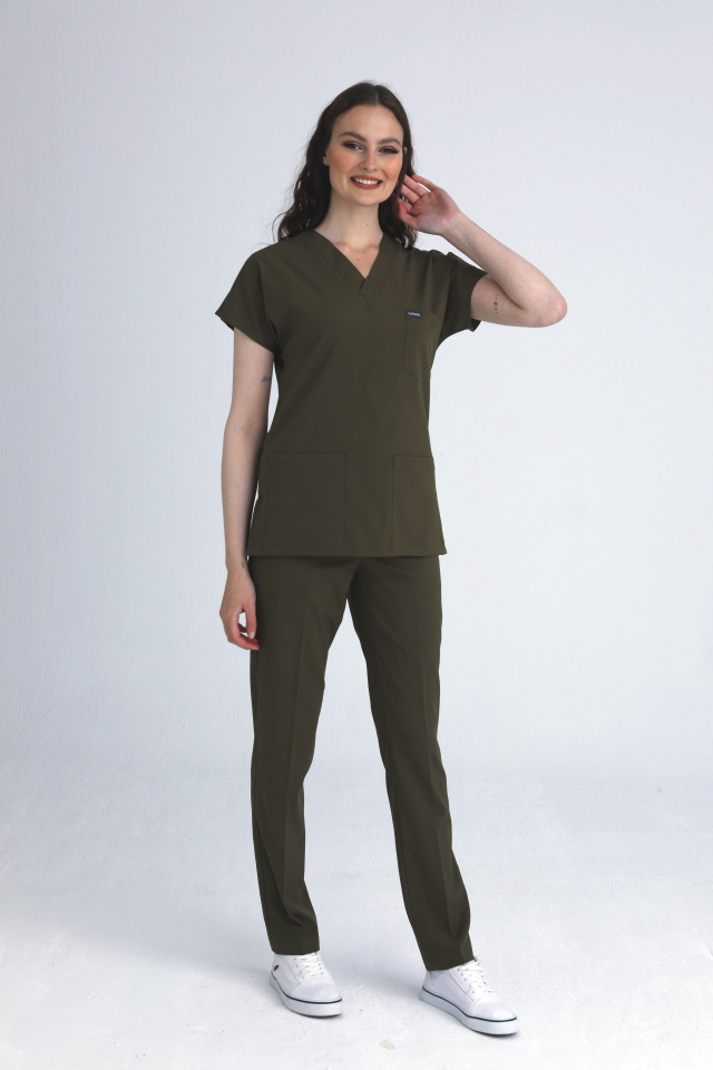 Scrubs | Haki Yeşili | Alt & Üst Üniforma Takımı | Balform
