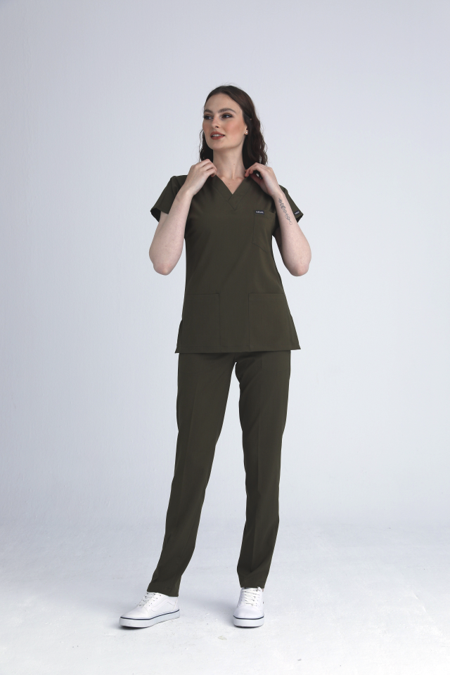 Scrubs | Haki Yeşili | Alt & Üst Üniforma Takımı | Balform