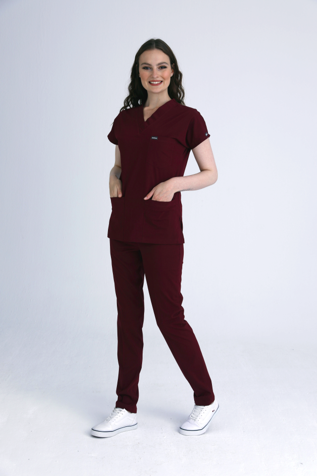 Scrubs | Bordo | Alt & Üst Üniforma Takımı | Balform