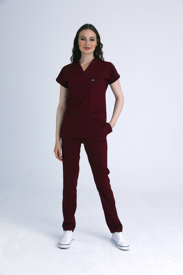 Scrubs | Bordo | Alt & Üst Üniforma Takımı | Balform