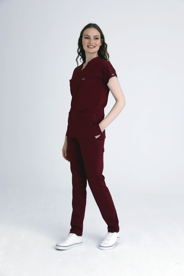 Scrubs | Bordo | Alt & Üst Üniforma Takımı | Balform